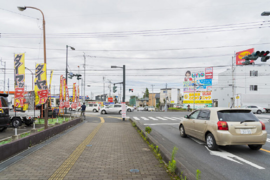 ⑤信号のある交差点を渡って左に曲がります。